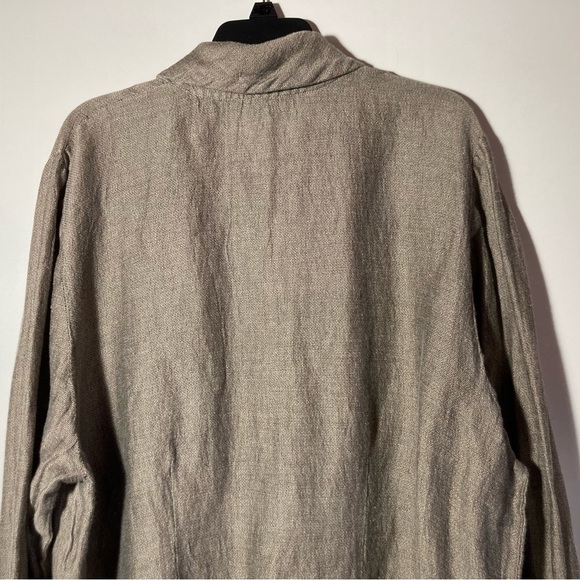 Su-Zen Linen/Cotton Long Sleeve Button Down Top W/Collar & Button Cuffs Sz Large - Picture 4 of 16